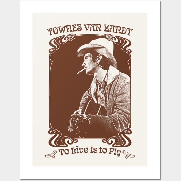 Townes Van Zandt // Retro Style Fan Design Wall Art by DankFutura